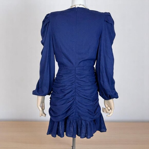 NWT Elliatt Saga Linen Mini Dress - Navy - Picture 8 of 10